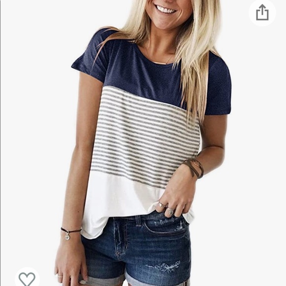 NWT Trendy Color Block Drapey Tee - Picture 3 of 4